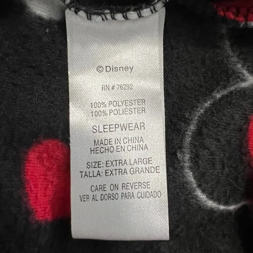Disney Minnie Mouse Sleep Jumper Zip Up Size X Large - Picture 8 of 8